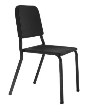 Student Chair 49.5cm (Black seat/Black frame) - Clearance