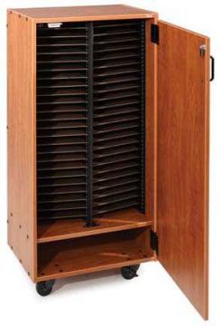 Three-Column Mobile Choral Folio Cabinet