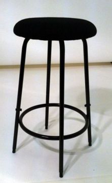 Wenger adjustable Ensemble Stool - Premier Model With Padded Upholstered Seat (Black fabric, Black Frame) - Clearance