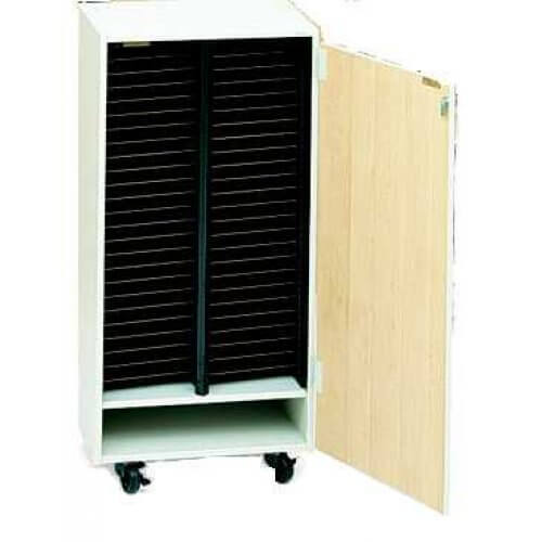 50 Slot Mobile Choral Folio Cabinet with Lockable Door ...